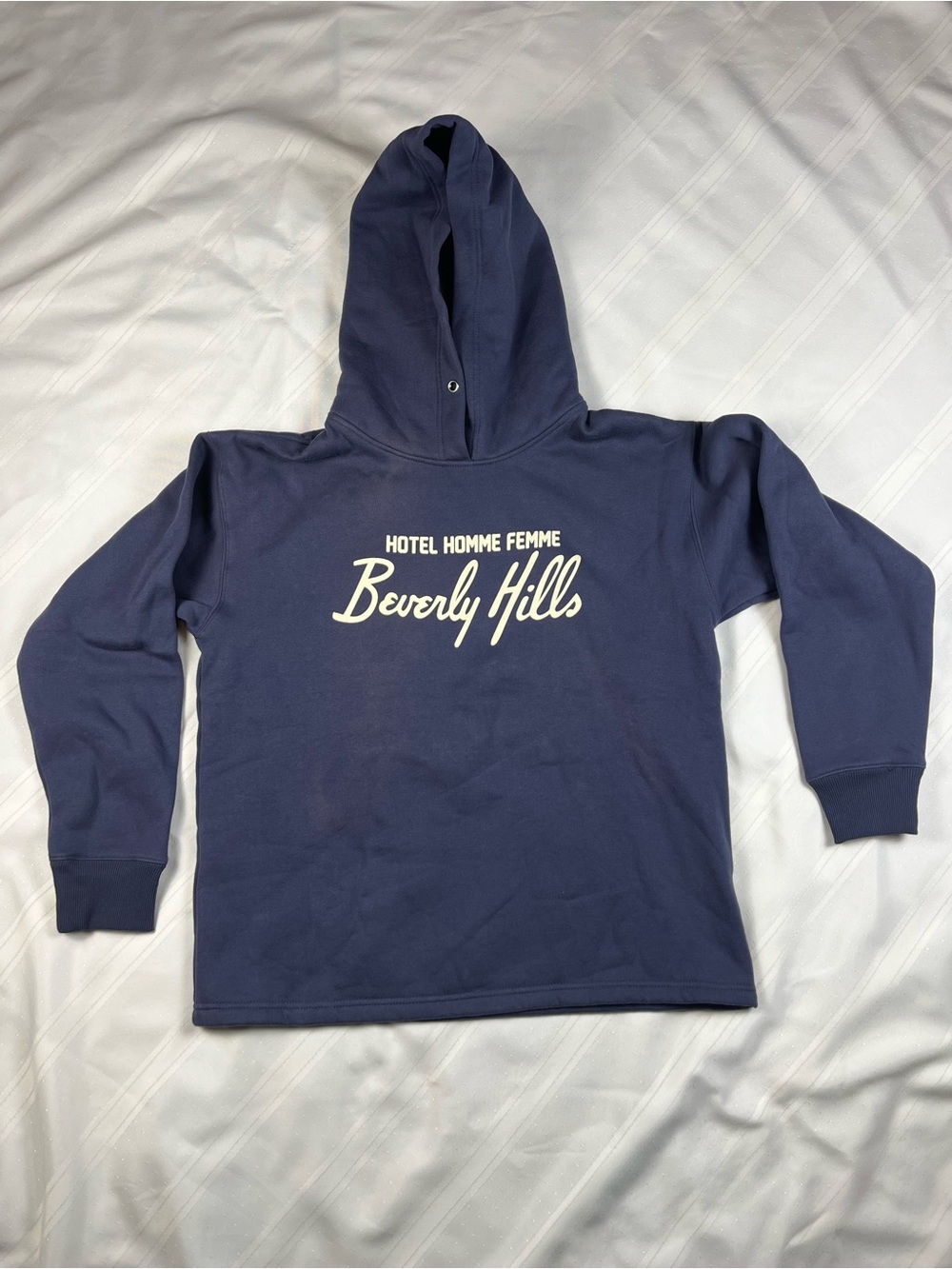 Homme+Femme Hotel Beverly Hills Blue Pullover Hoodie• Men’s XS• NWOT